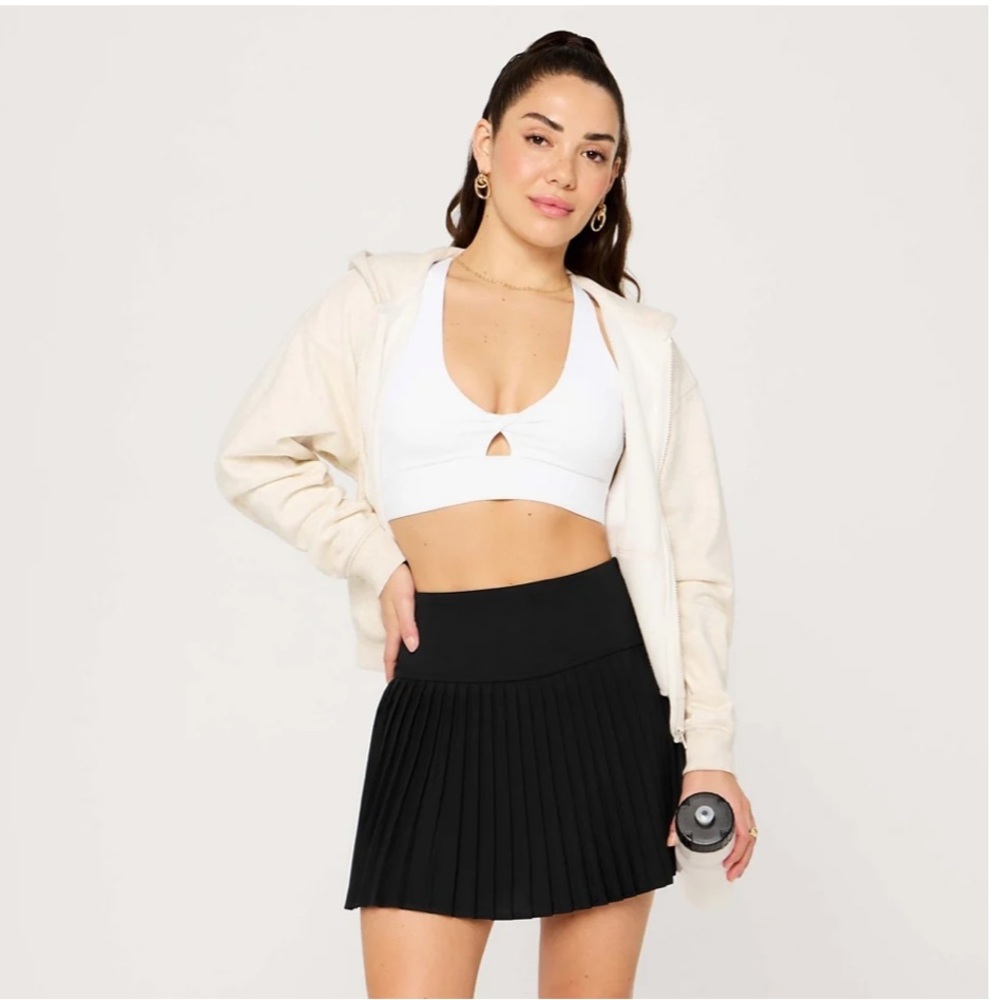 Fabletics Black Hot Shot Pleated Skirt Skort ultra Mini